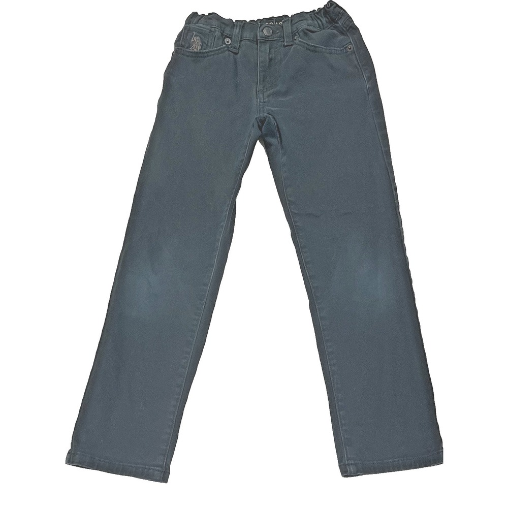 US Polo ASSN Jeans Kids Dark Wash Straight Pockets Rugby Embroidered Pony Logo 7